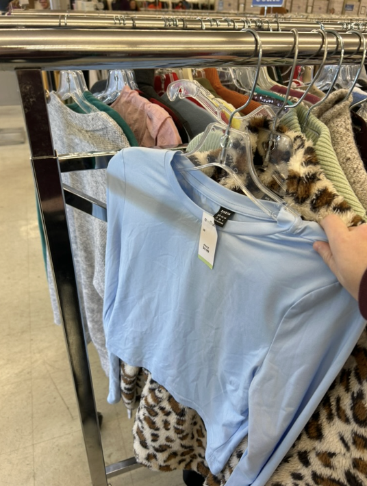 Natalie Abdon (9) flips through racks at Goodwill.